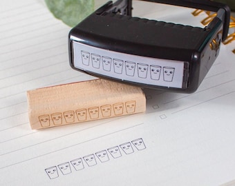 Drink Habit Tracker Stamp - Bullet Journal Planner Rubber Stamp