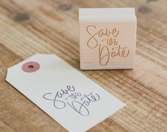 Save the Date Rubber Stamp - Wedding Invitation Stamp for DIY Card Making
