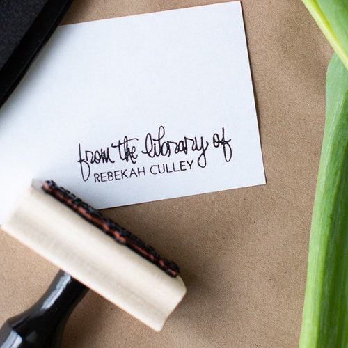Personalized Bookplate Stamp From the Library of Library Etsy