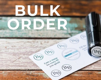 BULK Custom Round Loyalty Card Mini Self Inking Stamps