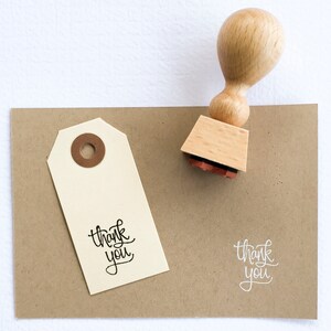 Mini Hand Lettered Thank You Stamp calligraphy thanks stamp image 4