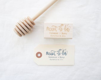 Personalized Wedding Favor Stamp - Hand Lettered Meant to Bee Stamp - honey favor stamp - wedding favor stamp