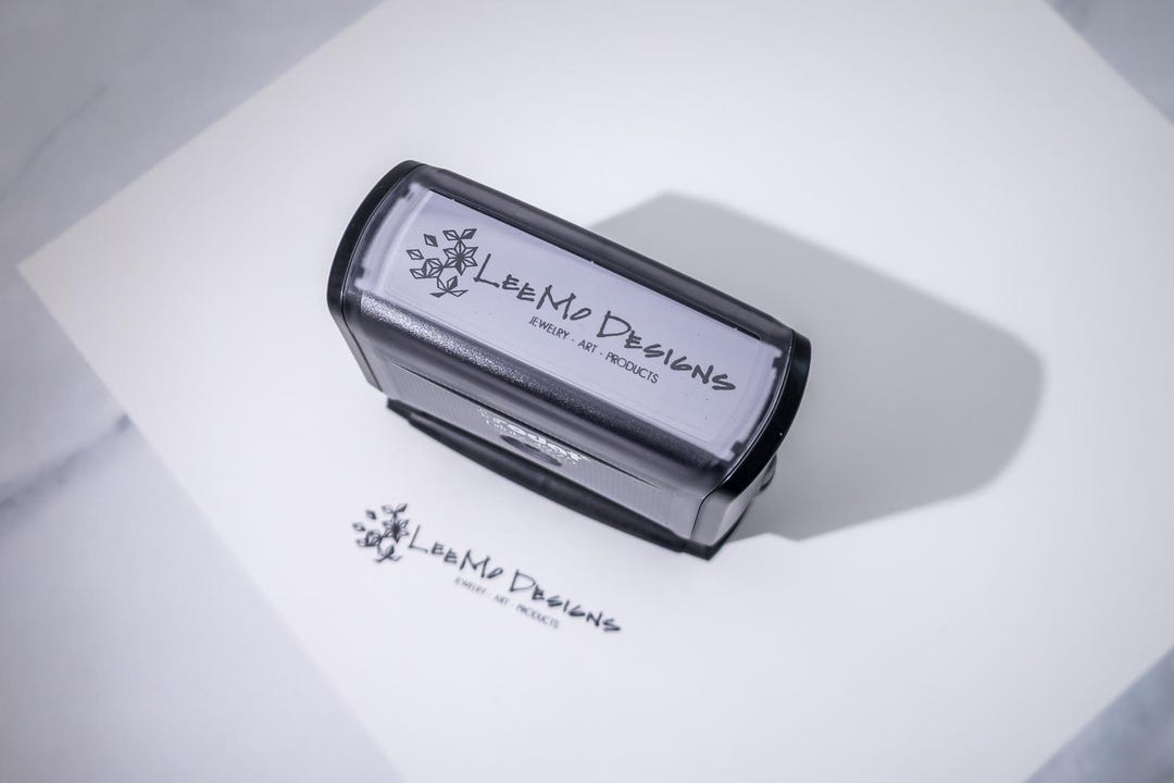 Self Inking Custom Logo Rubber Stamp - Made With Your Design, Brand, or ...