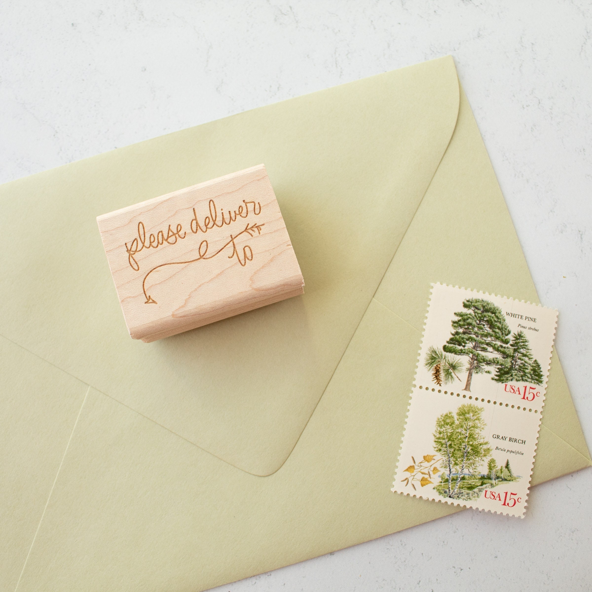 Please Deliver To Stamp - please deliver to - snail mail stamp - mail - rubber stamp - addressing stamp - K0020