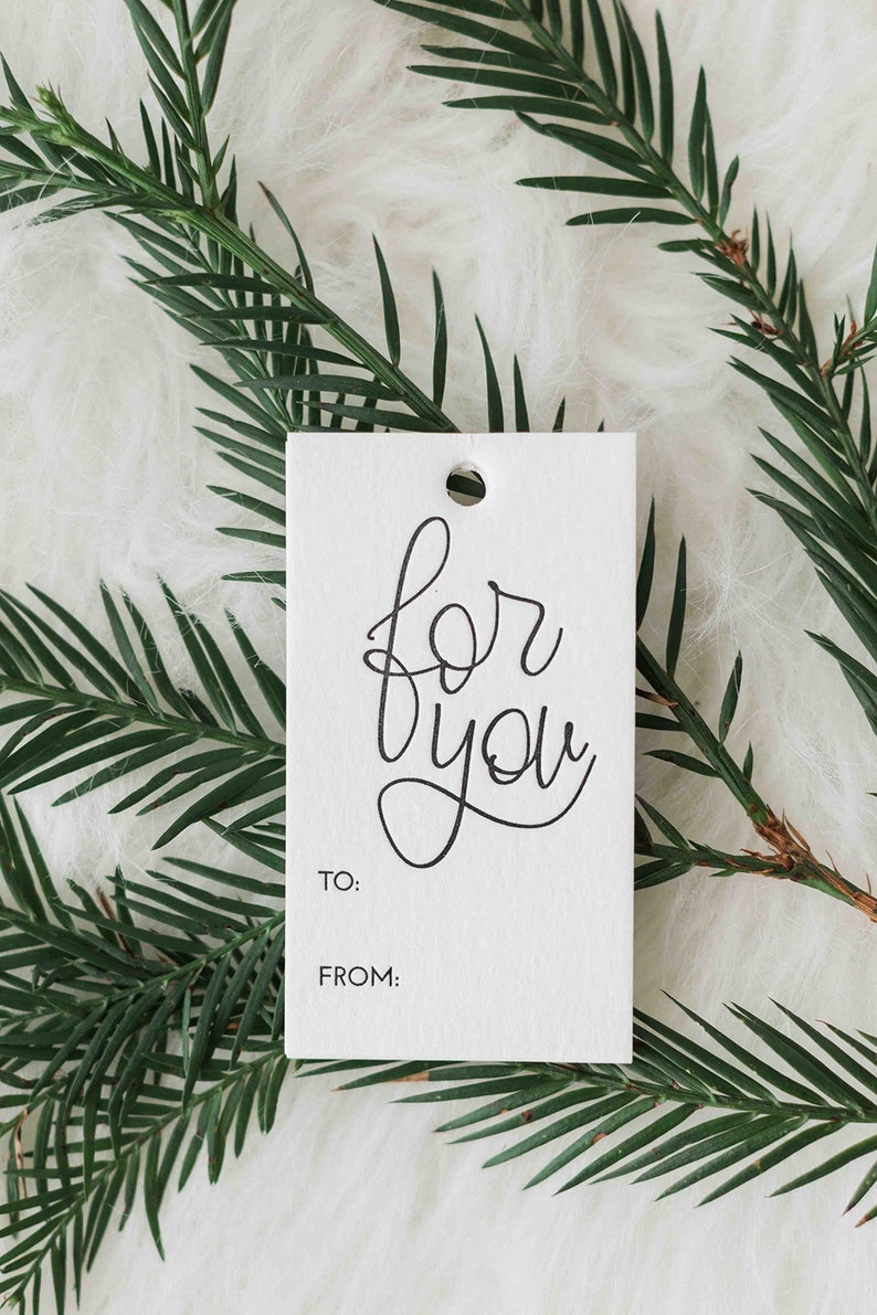 Letterpress Hand Lettered For You Gift Tags image 3