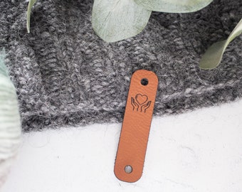 Hand Made Faux Leather Rivet Tags - Set of 20