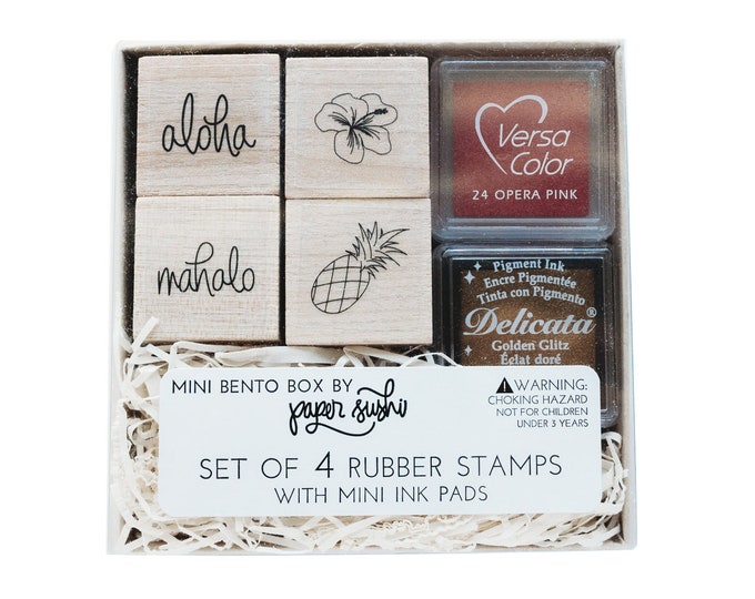 Hawaii Stamp Set Mini Stamp Set Hawaii Stamps Hibiscus Stamp Aloha