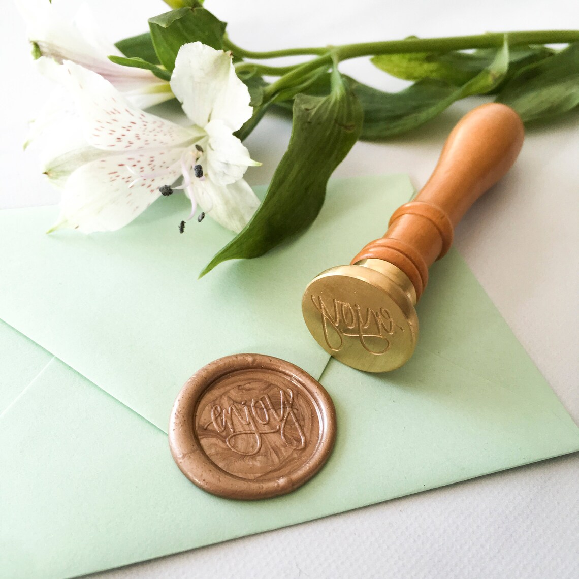 Set of 20 Self Adhesive Wax Seals Enjoy in Rose Gold Etsy