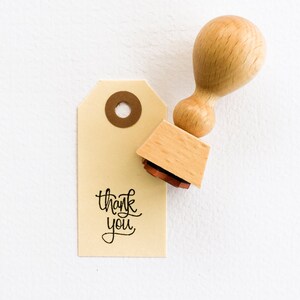 Mini Hand Lettered Thank You Stamp calligraphy thanks stamp image 6