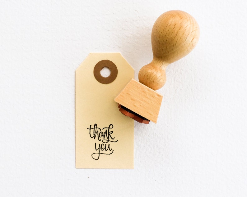 Mini Hand Lettered Thank You Stamp calligraphy thanks stamp image 6