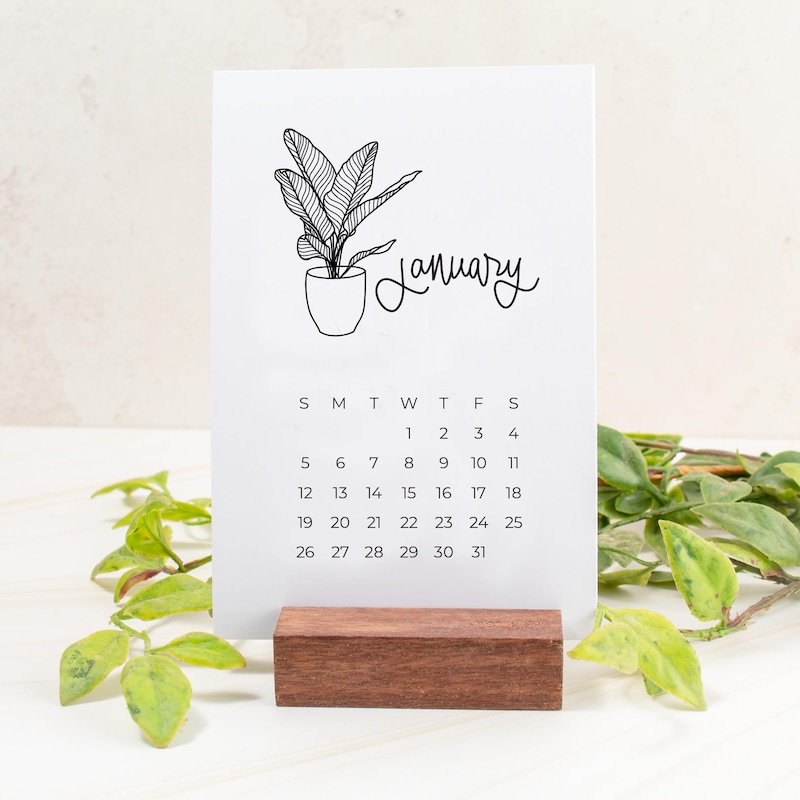 Large Desktop Calendar 2025 Etsy