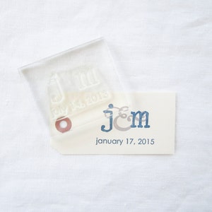 Wedding Stamp Set Wedding Monogram Stamp Set with Initials and Date image 4