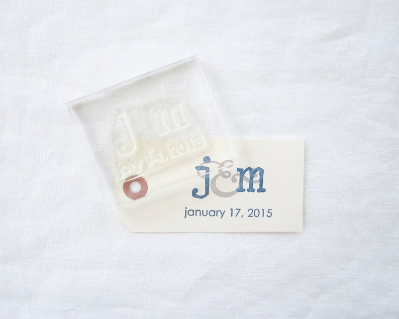 Wedding Stamp Set Wedding Monogram Stamp Set with Initials and Date image 4