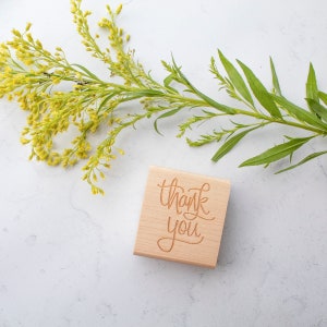 Mini Hand Lettered Thank You Stamp calligraphy thanks stamp image 8