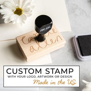 Custom Logo Rubber Stamp - Made with Your Design, Artwork, or Branding