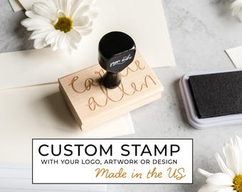 Custom Logo Rubber Stamp - Made with Your Design, Artwork, or Branding