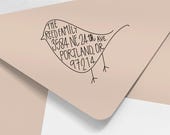 Tampon d'adresse oiseau personnalisé - Tampon d'adresse illustré personnalisé pour enveloppe