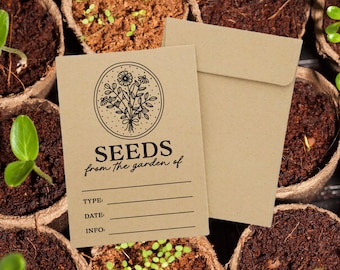 Seed Packet Stamp - Seed Saving Rubber Stamp for Gardeners, Farmers, Florists & Homesteaders