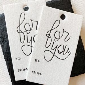 Letterpress Hand Lettered For You Gift Tags image 8