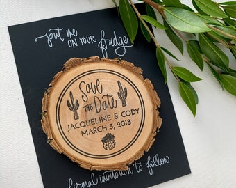 Personalized Cactus Wedding Save the Date stamp