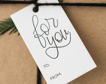 Letterpress Hand Lettered For You Gift Tags