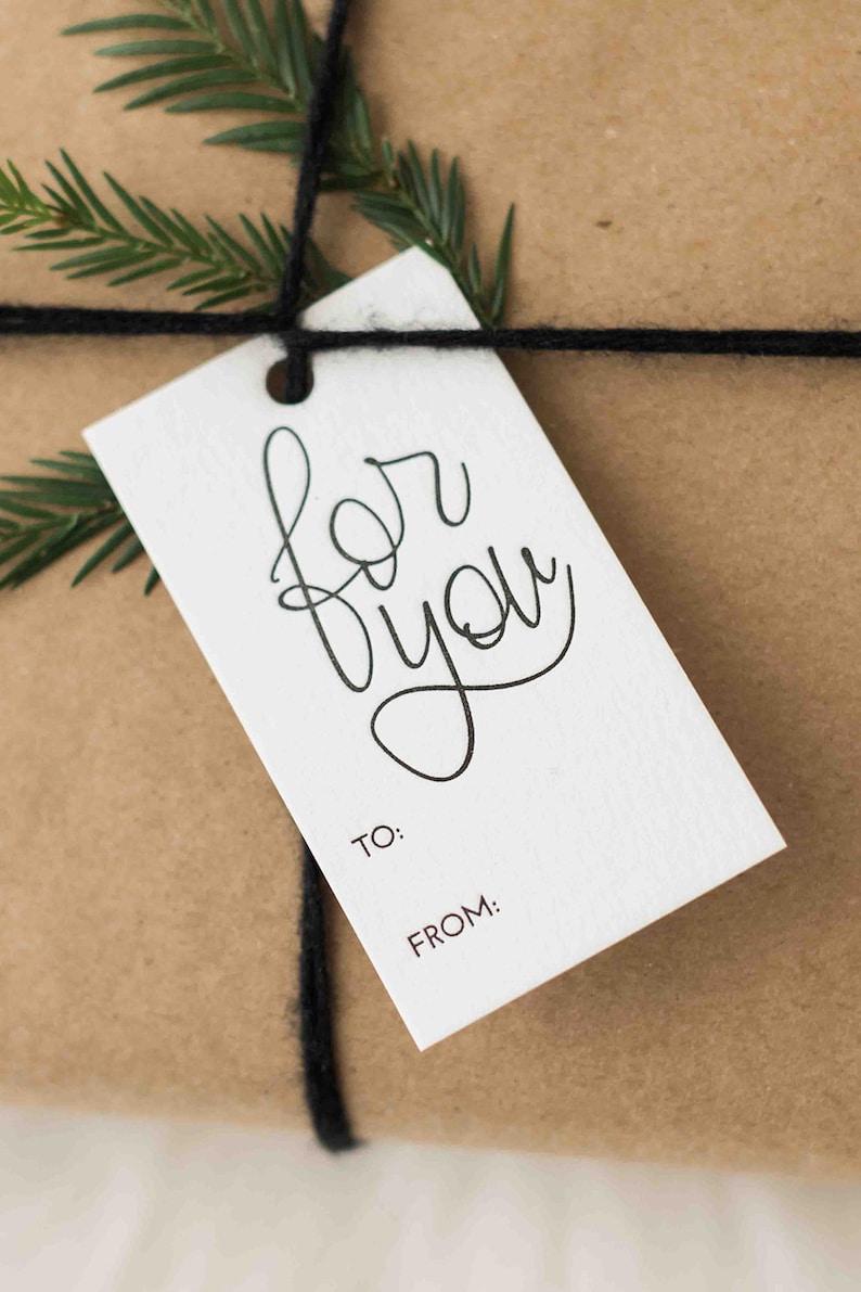 Letterpress Hand Lettered For You Gift Tags image 1