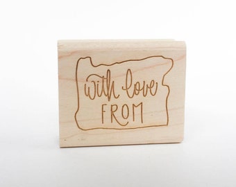 With Love from State Stempel - Geschenkanhänger stempel - mit Liebesanhänger