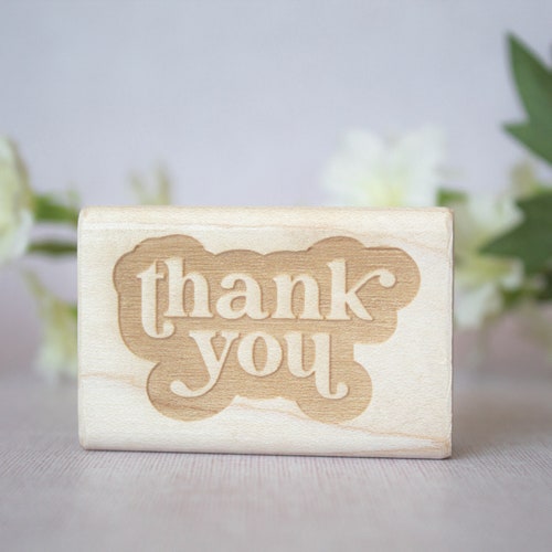 Custom Thank You Stamp Wedding Favor Self Inking Stamp Wood - Etsy