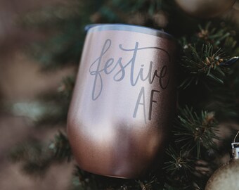 Festive AF Stemless Wine Cup