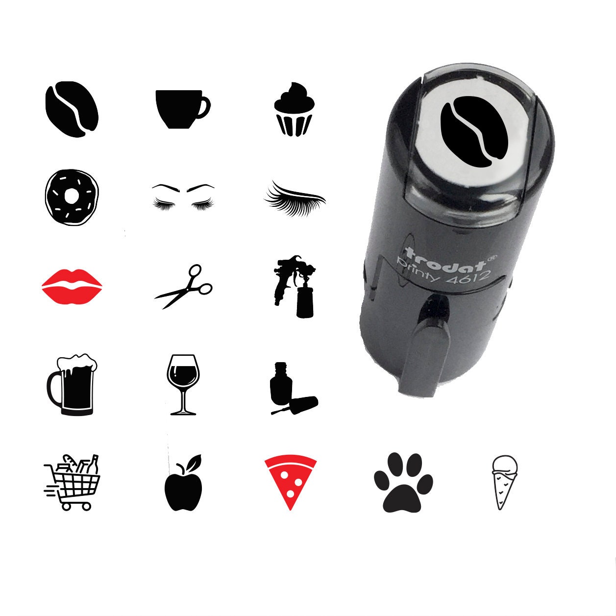 Round Loyalty Card Mini Self Inking Stamp Brows Coffee - Etsy