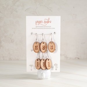 Cast On Counting Stitch Markers - Wood Engraved Knitting Tools