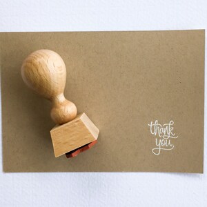 Mini Hand Lettered Thank You Stamp calligraphy thanks stamp image 7