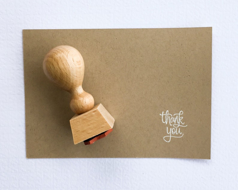 Mini Hand Lettered Thank You Stamp calligraphy thanks stamp image 7