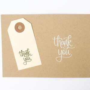 Mini Hand Lettered Thank You Stamp calligraphy thanks stamp image 5