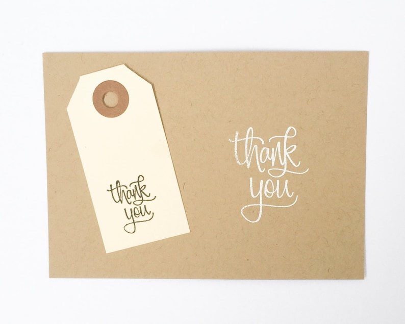 Mini Hand Lettered Thank You Stamp calligraphy thanks stamp image 5