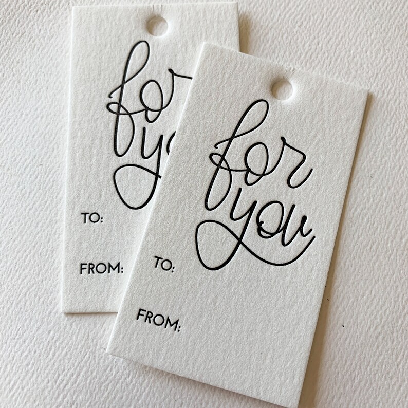 Letterpress Hand Lettered For You Gift Tags image 7