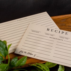 Minimalist recipe cards Sets of 15 heavy stock cards image 5