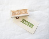 Thank you stamp - hand lettered thank you banner stamp - 2 1/2 inches wide READY TO SHIP - K0021