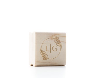 Gepersonaliseerde bruiloft monogram stempel