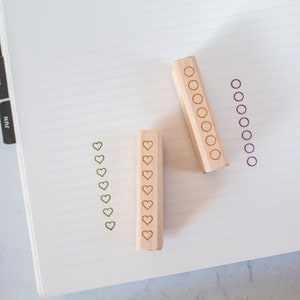 Checkboxes Planner Stamp - Habit Tracker Rubber Stamp for Bullet Journal