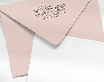 Personalized Address Stamp - Custom Return Address Rubber Stamp for Envelope
