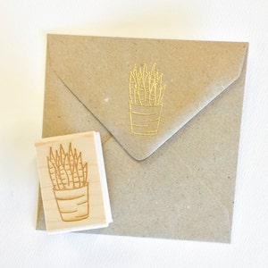 Aloe Stamp - hand drawn succulent - botanical stamp - nature stamp - natural stamp - cactus - rubber stamp - ready to ship K0065