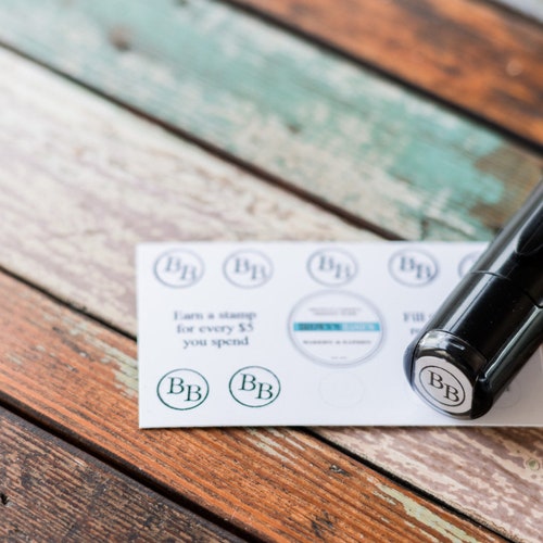 Custom Round Loyalty Card Mini Self Inking Stamp