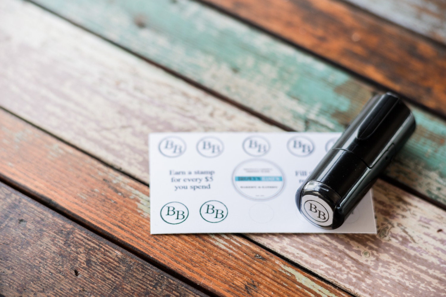 Custom Round Loyalty Card Mini Self Inking Stamp