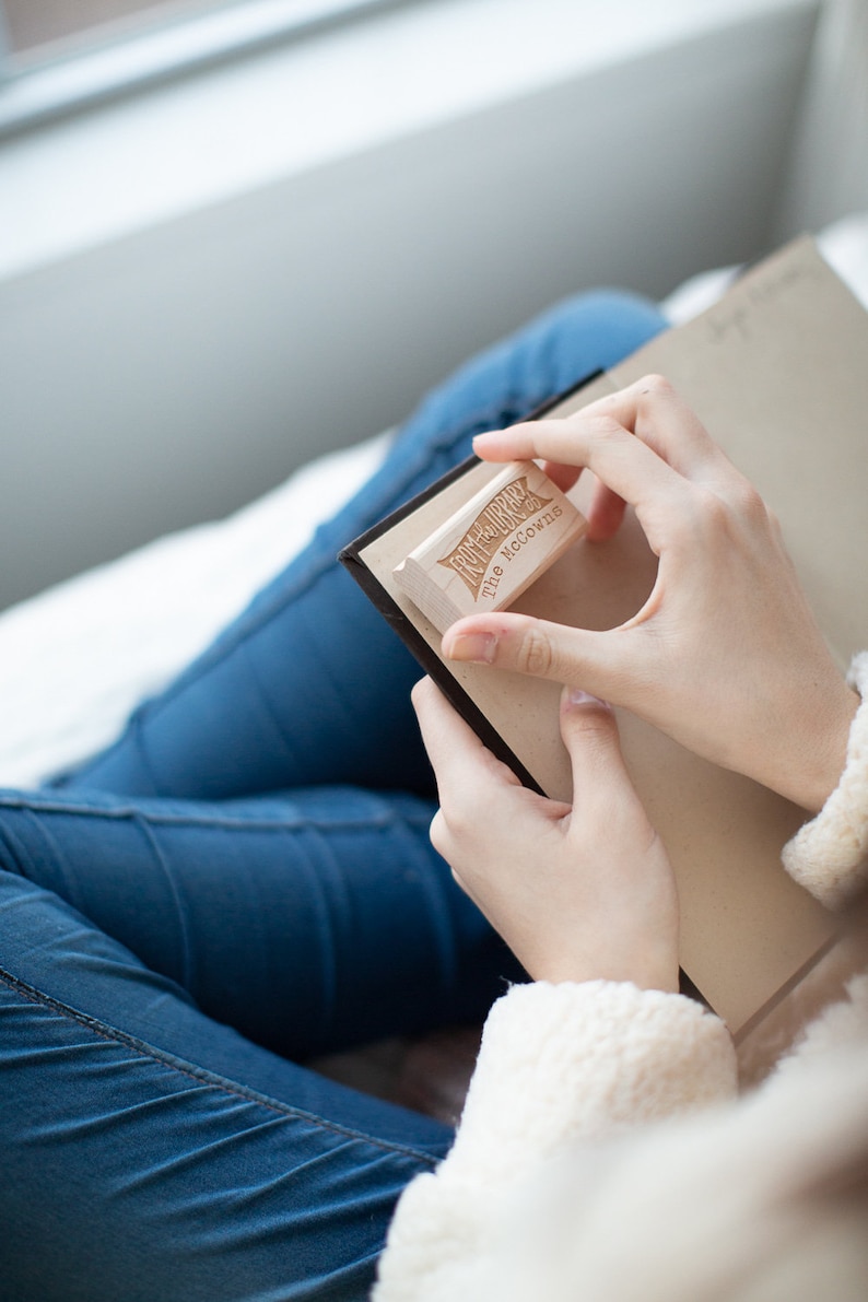 Personalized bookplate stamp  ex libris  from the library of image 4