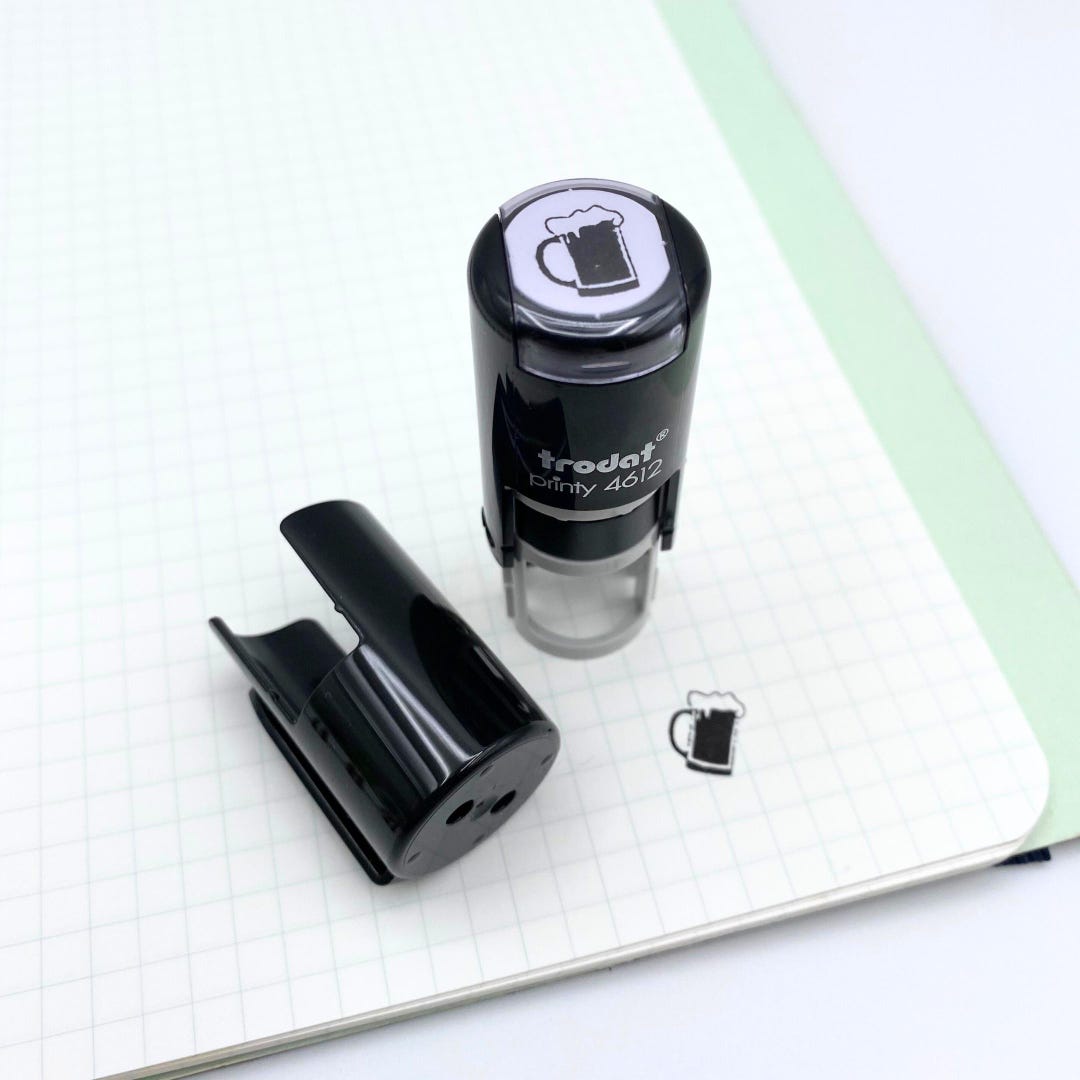 Beer Mug Mini Self Inking Stamp - Tiny Rubber Stamp for Loyalty Cards ...