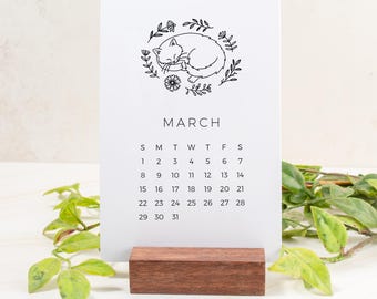 2026 Cozy Desk Calendar with Stand - Hygge Craft Calendar for Desktop