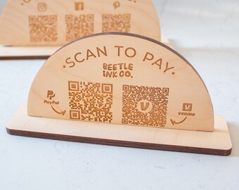 Scan to Pay Wood QR Code Sign