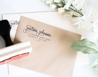 Personalized calligraphy address stamp