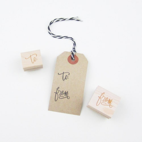 To From Stamp Set Gift Tag Stamp Set Christmas Tag Stamp Etsy